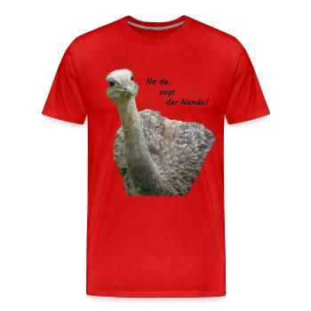 greater rhea - Men's Premium Organic T-Shirt - red - Front - Damien (186cm)