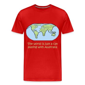 chat cadeau carte globe globe cadeau - T-shirt bio Premium Homme - rouge - Devant - Damien (186cm)