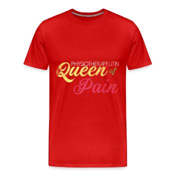 Physiotherapist Queen Of Pain Gift - Men's Premium Organic T-Shirt - red - Front - Damien (186cm)