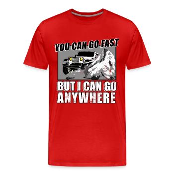 conducteur de jeep drôle - T-shirt bio Premium Homme - rouge - Devant - Damien (186cm)