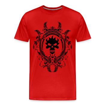 Tête de mort - T-shirt bio Premium Homme - rouge - Devant - Damien (186cm)