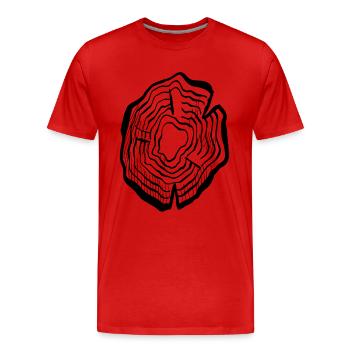 Baumringe - Männer Premium Bio T-Shirt - Rot - Vorne - Damien (186cm)
