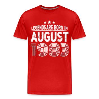 geboren im August 1983 Geschenkidee - Männer Premium Bio T-Shirt - Rot - Vorne - Damien (186cm)