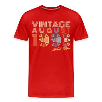 Vintage August 1993 Geschenkidee - Männer Premium Bio T-Shirt - Rot - Vorne - Damien (186cm)