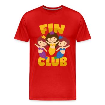 Sirènes Fin Club Pun Sirène sirène sirène - T-shirt bio Premium Homme - rouge - Devant - Damien (186cm)