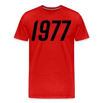 1977 Geburtsjahr Geburtsdatum - Männer Premium Bio T-Shirt - Rot - Vorne - Damien (186cm)
