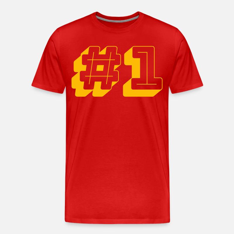Nummer Eins Nummer 1 - Männer Premium Bio T-Shirt - Rot