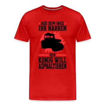 Asphaltbauer aus dem Weg Straßenbauer - Männer Premium Bio T-Shirt - Rot - Vorne - Damien (186cm)