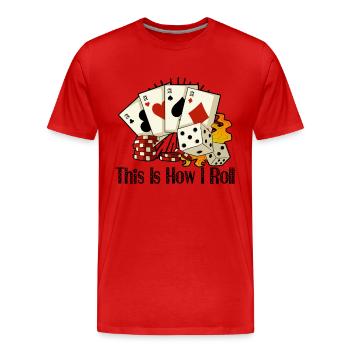 Poker Casino Poker Player Gambling Roulette Gift - Männer Premium Bio T-Shirt - Rot - Vorne - Damien (186cm)