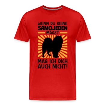 Samojeden nicht mögen Schlittenhund Samojede - Männer Premium Bio T-Shirt - Rot - Vorne - Damien (186cm)