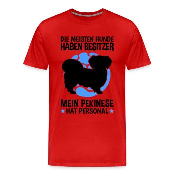 Mein Pekinese hat Personal Peking-Palasthund - Männer Premium Bio T-Shirt - Rot - Vorne - Damien (186cm)