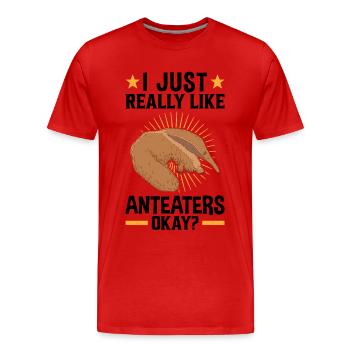 J’aime les fourmiliers d’Amérique du Sud - T-shirt bio Premium Homme - rouge - Devant - Damien (186cm)