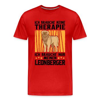 Leonberger keine Therapie deutscher Wachhund - Männer Premium Bio T-Shirt - Rot - Vorne - Damien (186cm)