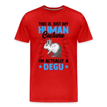 Degu nur ein Kostüm chilenisches Nagetier - Männer Premium Bio T-Shirt - Rot - Vorne - Damien (186cm)