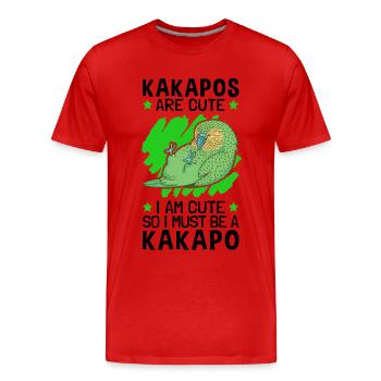I am a Kakapo flightless parrot - Men's Premium Organic T-Shirt - red - Front - Damien (186cm)