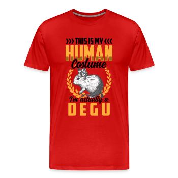 Nur ein Degu Kostüm Nagetier Stauchratte - Männer Premium Bio T-Shirt - Rot - Vorne - Damien (186cm)