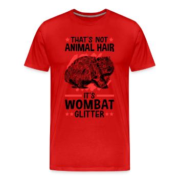 This is Wombat Glitter Australian Marsupial - Men's Premium Organic T-Shirt - red - Front - Damien (186cm)