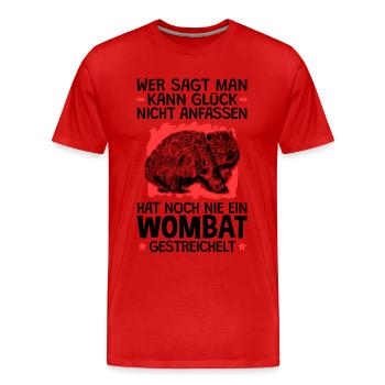 Wombats streicheln Beuteltier Wombat - Männer Premium Bio T-Shirt - Rot - Vorne - Damien (186cm)