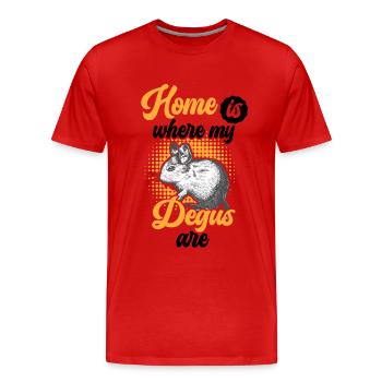 Degu ist mein Zuhause Nagetier Stauchratte - Männer Premium Bio T-Shirt - Rot - Vorne - Damien (186cm)