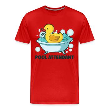 Canards en caoutchouc Chasse aux oiseaux Amateur de canard Idée cadeau - T-shirt bio Premium Homme - rouge - Devant - Damien (186cm)