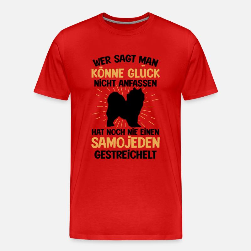Samojede Glück anfassen Samojedenspitz - Männer Premium Bio T-Shirt - undefined