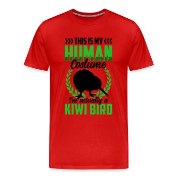 Kiwi Bird Costume New Zealand Kiwi Bird - Men's Premium Organic T-Shirt - red - Front - Damien (186cm)