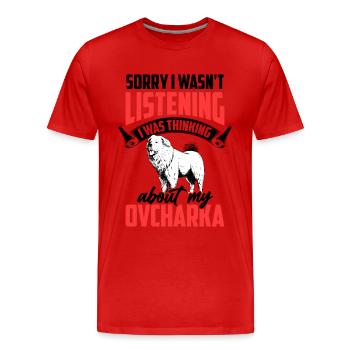 Pensée d’Ovcharka Caucasian Ovcharka - T-shirt bio Premium Homme - rouge - Devant - Damien (186cm)