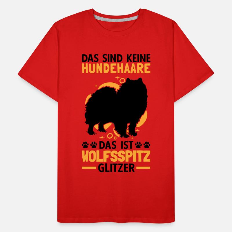 Wolfsspitz Glitzer deutscher Spitz Keeshond Männer Premium Bio T-Shirt