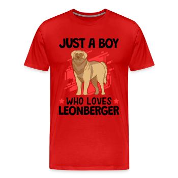 Nur ein Junge der Leonberger liebt Leonberger - Männer Premium Bio T-Shirt - Rot - Vorne - Damien (186cm)