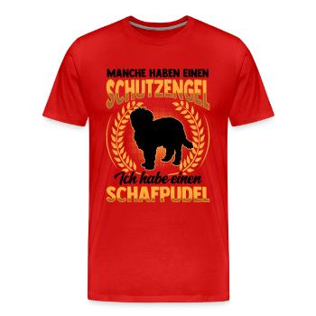 Schafpudel Schutzengel altdeutscher Hütepudel - Männer Premium Bio T-Shirt - Rot - Vorne - Damien (186cm)