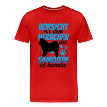 Samojede ist harmlos Samojedenspitz - Männer Premium Bio T-Shirt - Rot - Vorne - Damien (186cm)