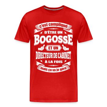 BOGOSSE ET DIRECTEUR DE-CABINET - T-shirt bio Premium Homme - rouge - Devant - Damien (186cm)