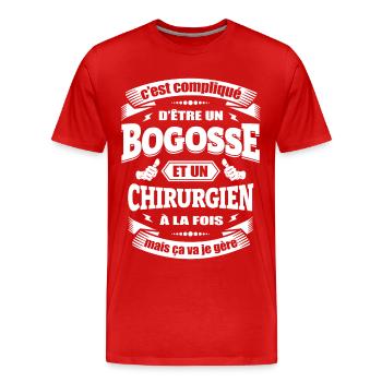 ÉLU MEILLEUR CHIRURGIEN DE L'ANNÉE - T-shirt bio Premium Homme - rouge - Devant - Damien (186cm)