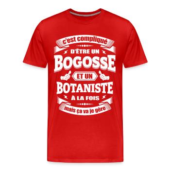 BOGOSSE ET BOTANISTE A LA FOIS - T-shirt bio Premium Homme - rouge - Devant - Damien (186cm)