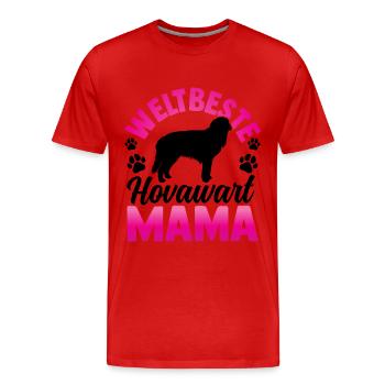 Weltbeste Hovawart Mama derber Bauernhund - Männer Premium Bio T-Shirt - Rot - Vorne - Damien (186cm)