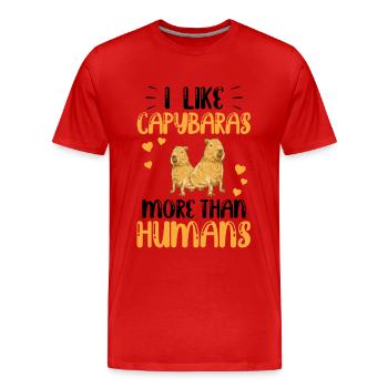 Capybara more like South America capybara - Men's Premium Organic T-Shirt - red - Front - Damien (186cm)