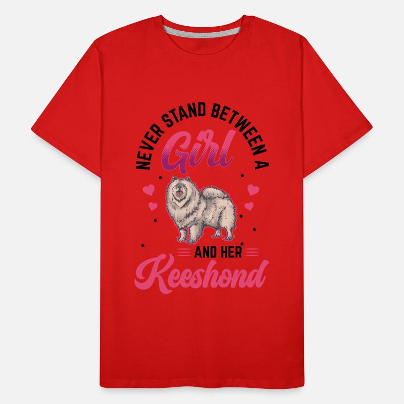 Fille et son Wolfspitz German Keeshond T-shirt bio Premium Homme