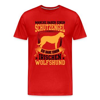 Habe einen Irischer Wolfshund Irish Wolfhound - Männer Premium Bio T-Shirt - Rot - Vorne - Damien (186cm)