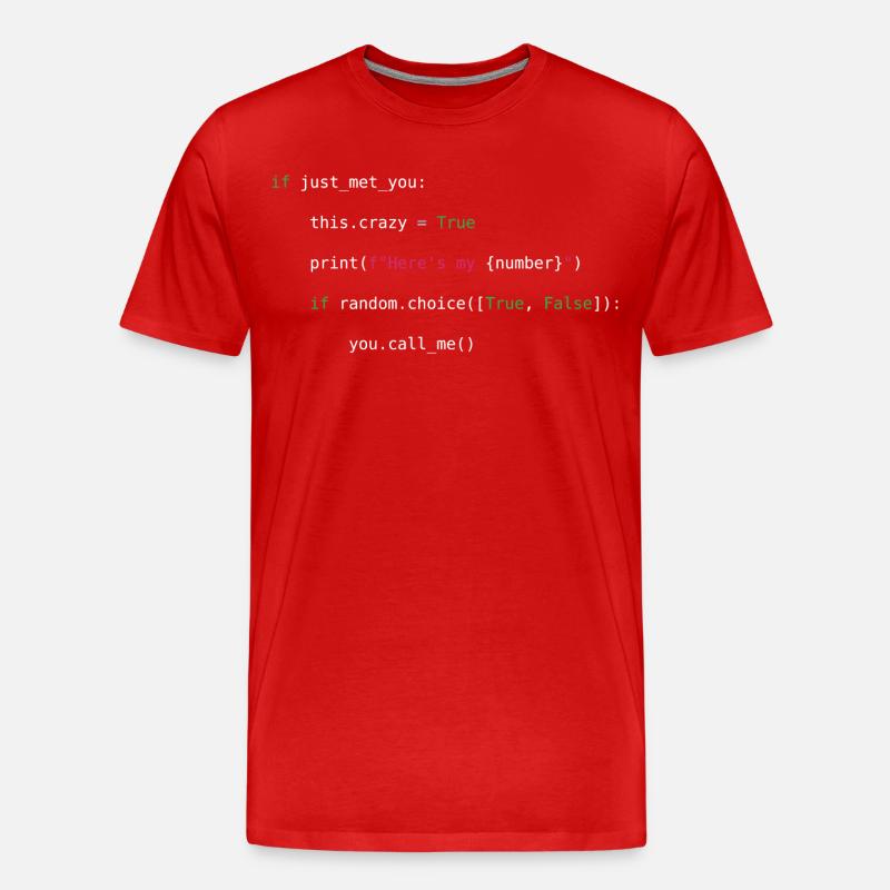 Appelez-moi peut-être python - T-shirt bio Premium Homme - rouge