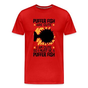 Also bin ich ein Kugelfisch Riesenkugelfisch - Männer Premium Bio T-Shirt - Rot - Vorne - Damien (186cm)