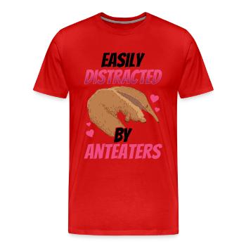 Distrait par les fourmiliers mangeurs de fourmis - T-shirt bio Premium Homme - rouge - Devant - Damien (186cm)