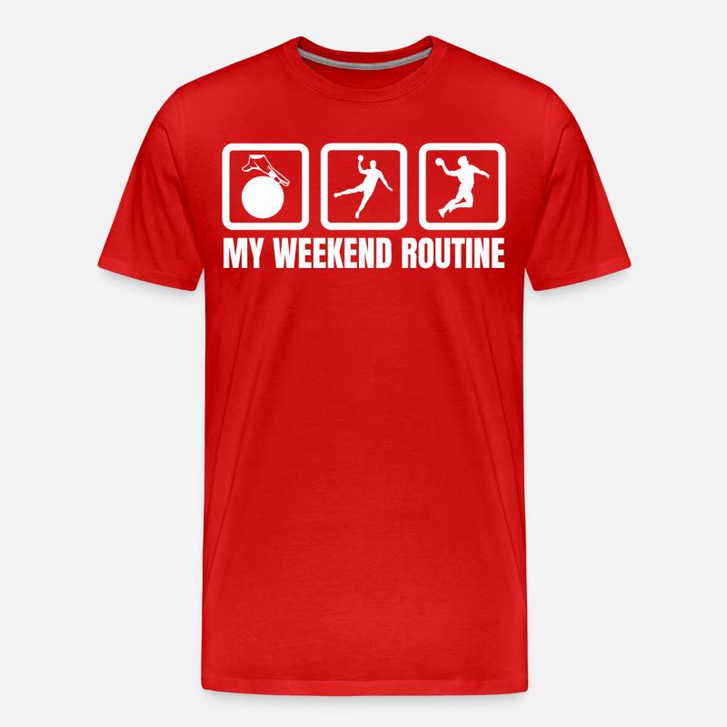 Ma routine du week-end - T-shirt bio Premium Homme - rouge