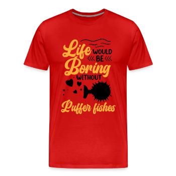 Alésage sans poisson-globe Poisson-globe géant - T-shirt bio Premium Homme - rouge - Devant - Damien (186cm)