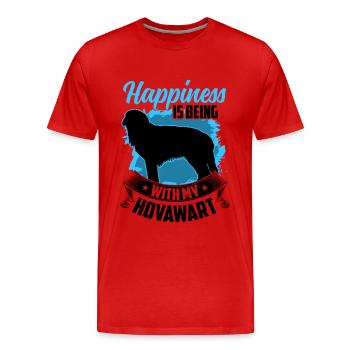 Hovawart fait un chien de ferme grossier heureux - T-shirt bio Premium Homme - rouge - Devant - Damien (186cm)