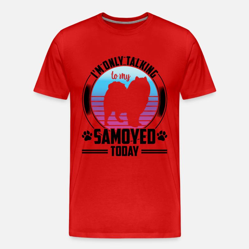 Rede nur mit Samojede Samojedenspitz - Männer Premium Bio T-Shirt - undefined