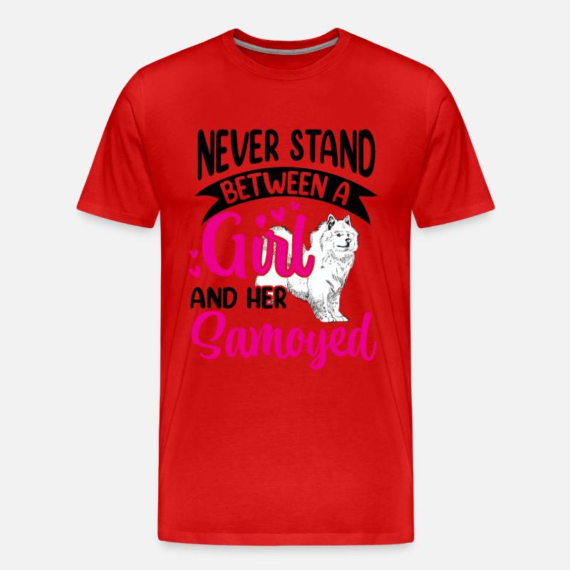 Mädchen und ihr Samojede Samojedenspitz - Männer Premium Bio T-Shirt - undefined