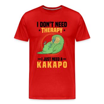 Juste besoin de perroquet kakapo incapable de voler - T-shirt bio Premium Homme - rouge - Devant - Damien (186cm)
