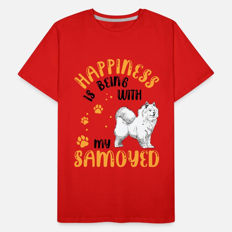 Samoyed makes me happy Samoyed Spitz Men's Premium Organic T-Shirt
