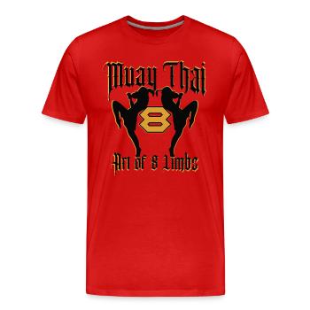 Muay Thai Kickboxing - Men's Premium Organic T-Shirt - red - Front - Damien (186cm)