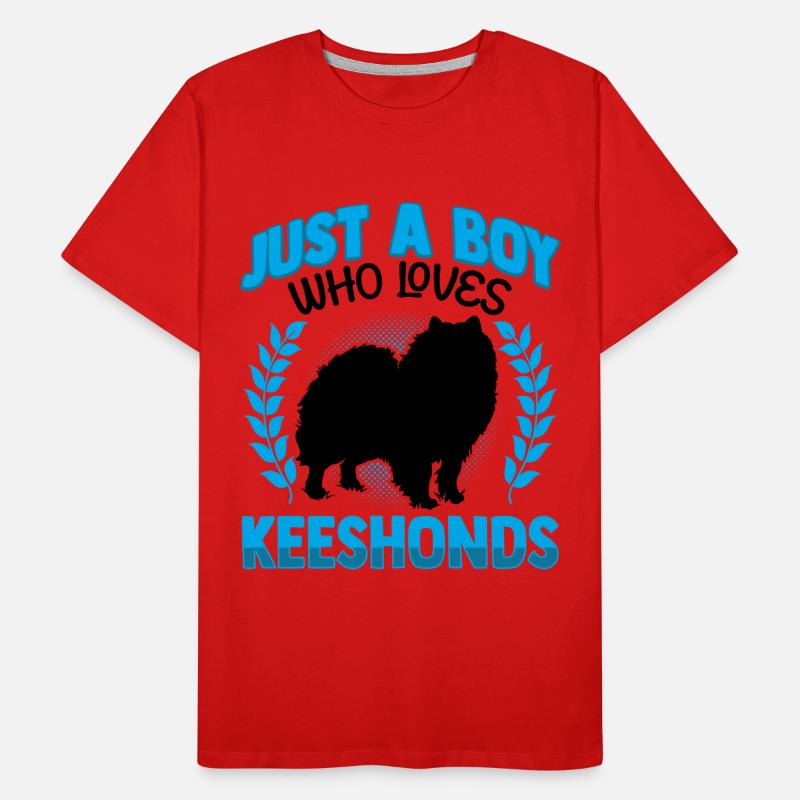Junge der Wolfsspitz liebt Deutscher Spitz Männer Premium Bio T-Shirt